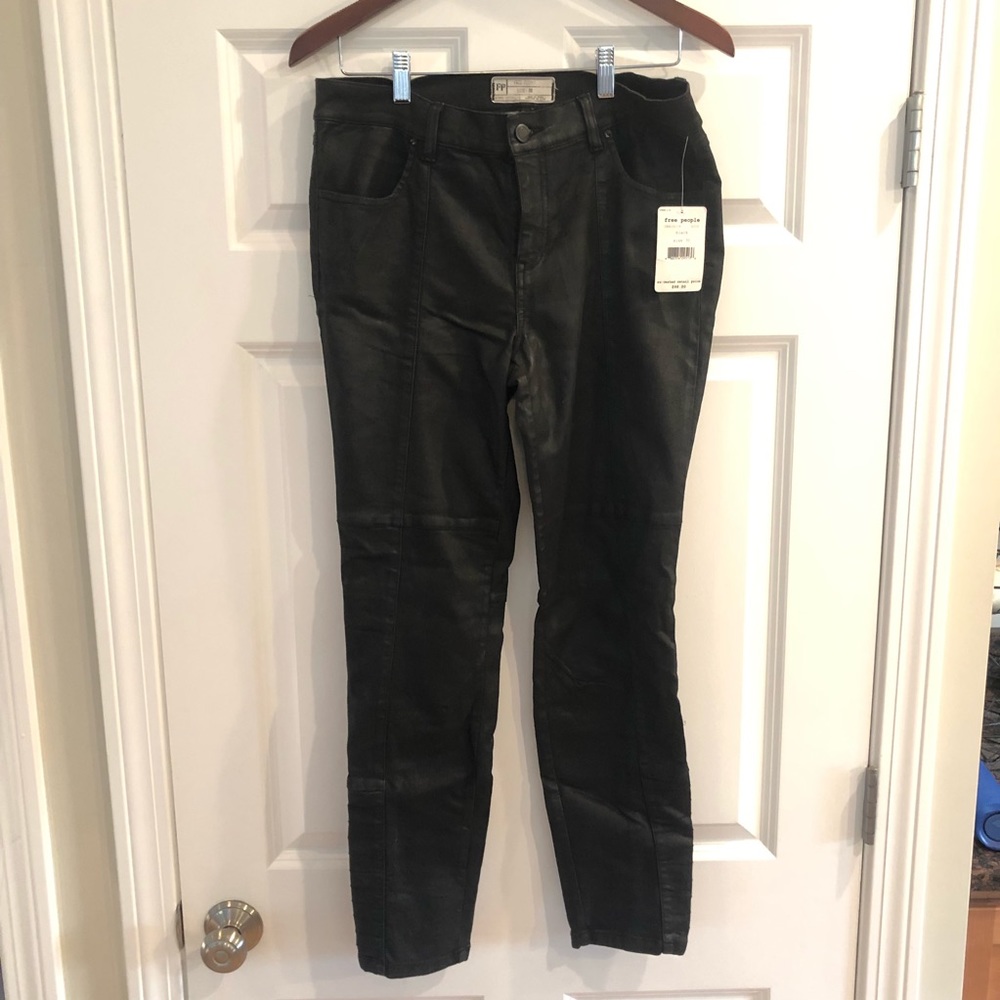 Free people black moto jeans NWT